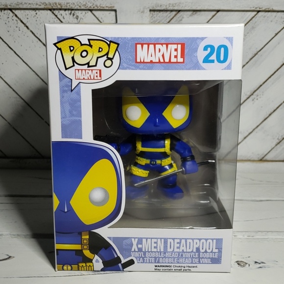 Marvel Vinyl Bobble-Head Figure Funko X-MEN DEADPOOL #20 POP Blue /& Yellow